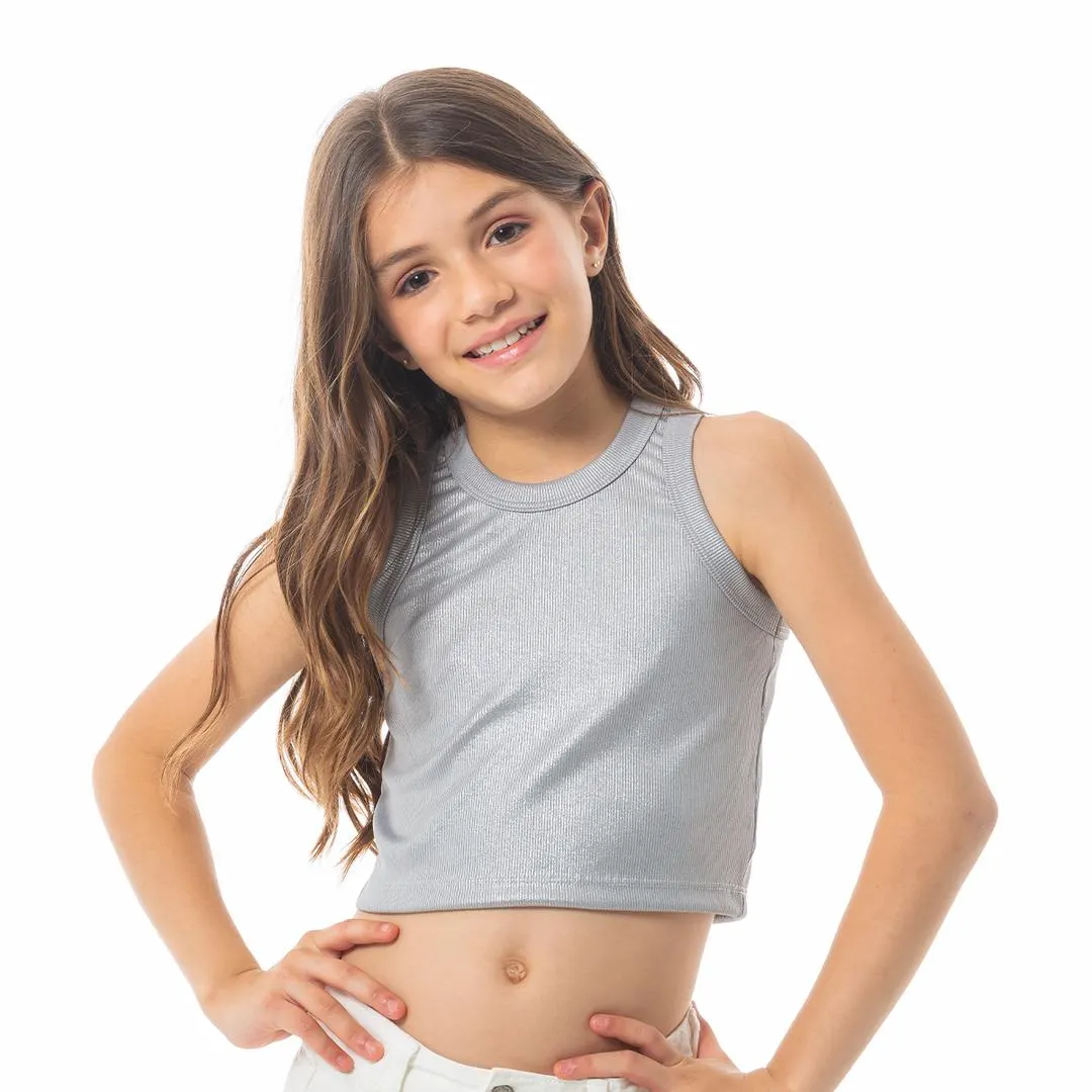 GRAY CROP TOP FOR GIRLS