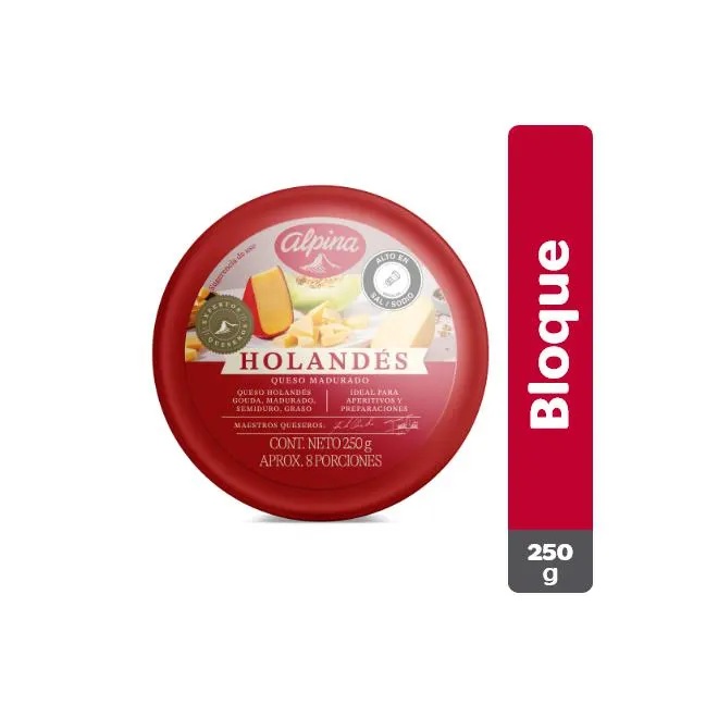 Queso Holandés Alpina Bloque 250 g