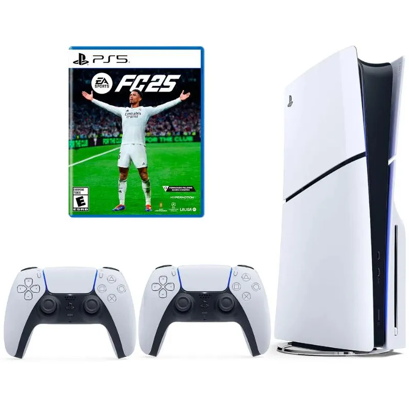 Playstation 5 Slim 1tb Con 2 Controles y Juego Fc 25 Ps5 Fisico