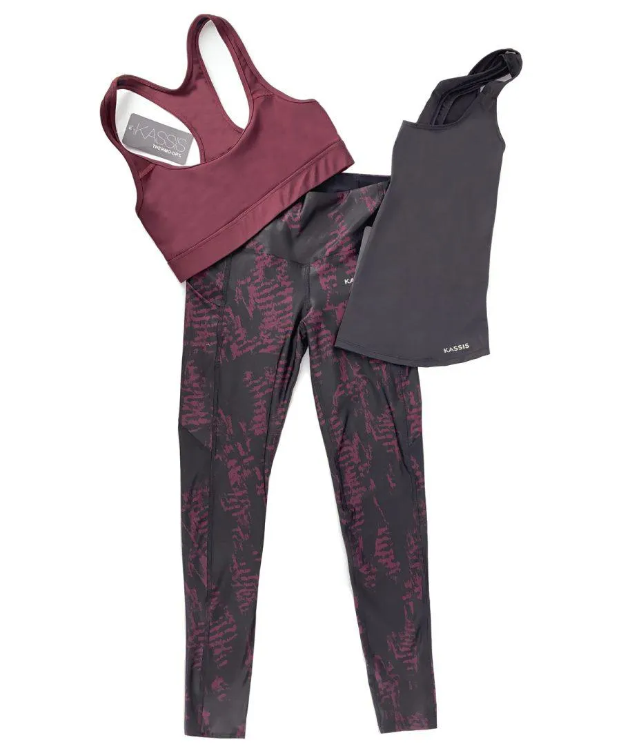 KIT TOBILLERO FAISAN WINE + TOP VINO + BLUSA NEGRA