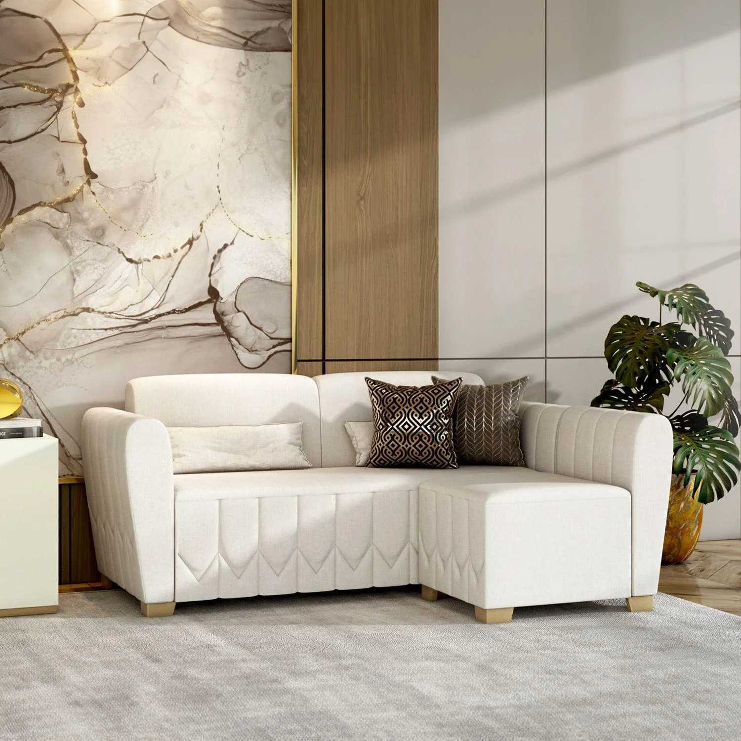 Juego de Sala Noah Lino Cadiz Crudo, Champaña