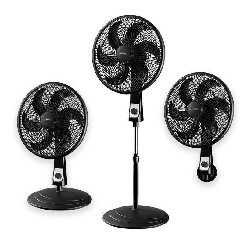 Ventilador 3 en 1 Mertec 18 Pulgadas 3 Velocidades MT-016B Negro