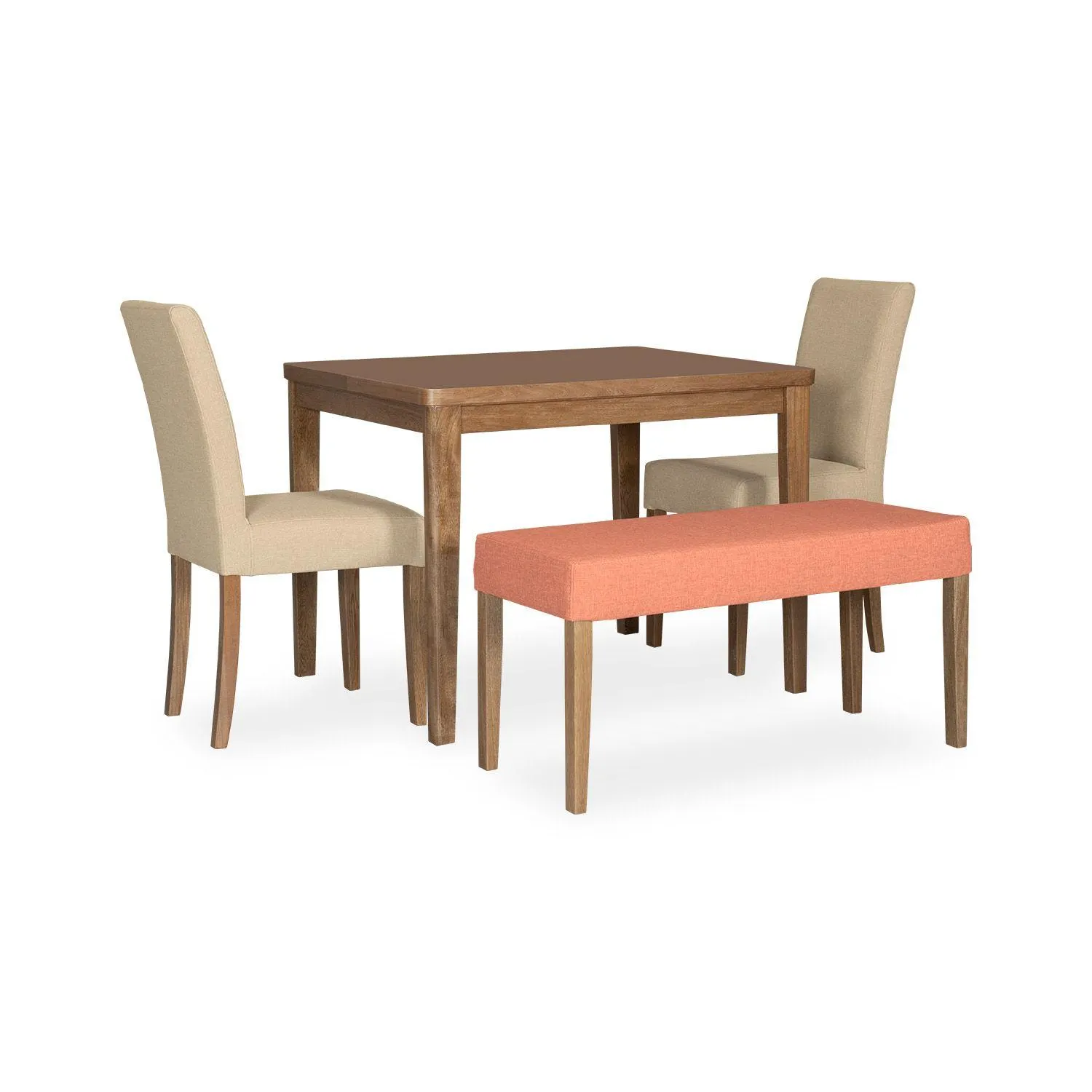 Comedor Bruce 4 Puestos Eurolino Marfil, Natural