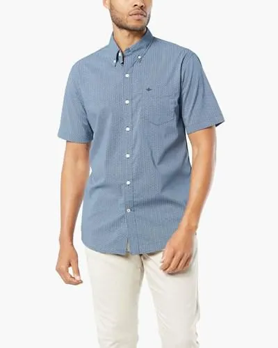 Camisas Dockers Signature Comodidad Flex Shirt Hombre Azules | FMEGA3178