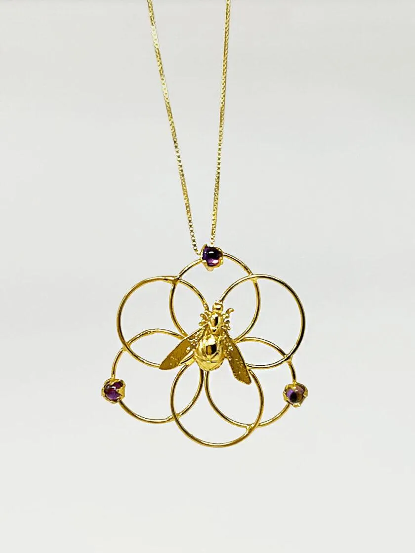 Collar Átomo de hormiga con amatista