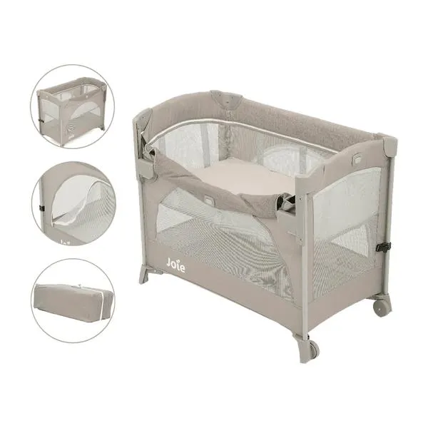 Cuna Colecho Kubbie Sleep con Cremallera Lateral Beige - Joie