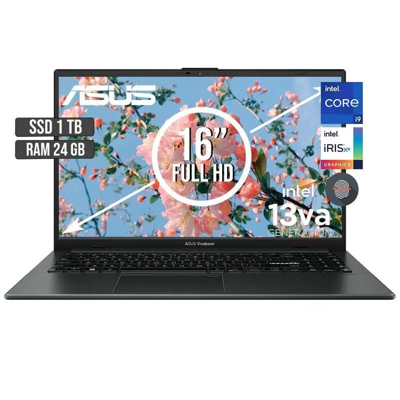 PORTATIL ASUS INTEL CORE I9-13900H SSD 1TB RAM 24GB LED 16 FULL HD
