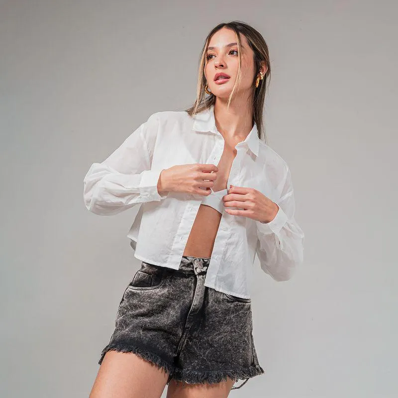 Camisa Amplia Corta Manga Larga Enyi