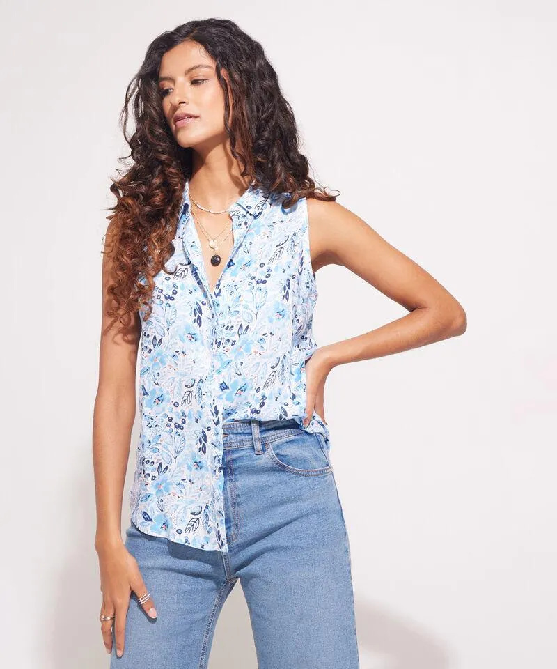 Camisa Manga Sisa Estampada