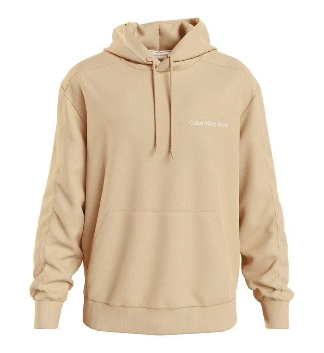 Saco Beige Con Gorro De Felpa De Algodón