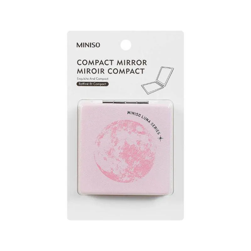 Espejo Portatil Cuadrado Plegable Doble Cara Rosado