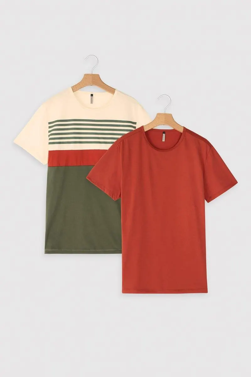 CAMISETA X 2 MANGA CORTA Multicolor