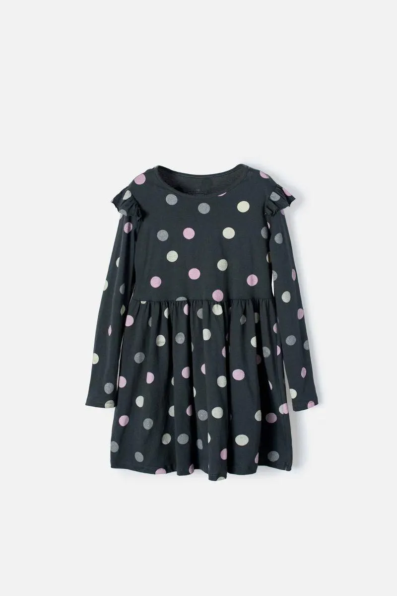 Vestido Mic gris manga larga para niña