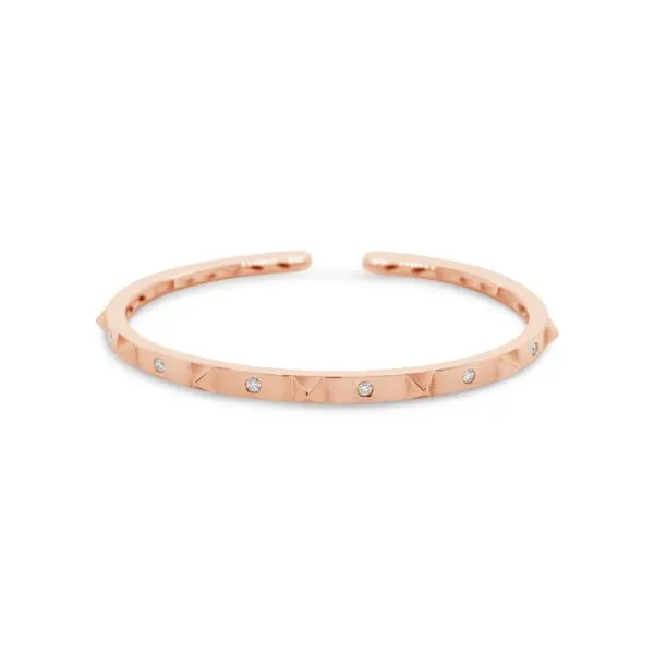 Pulsera Aro abierto Bauer oro rosa 18K y diamantes