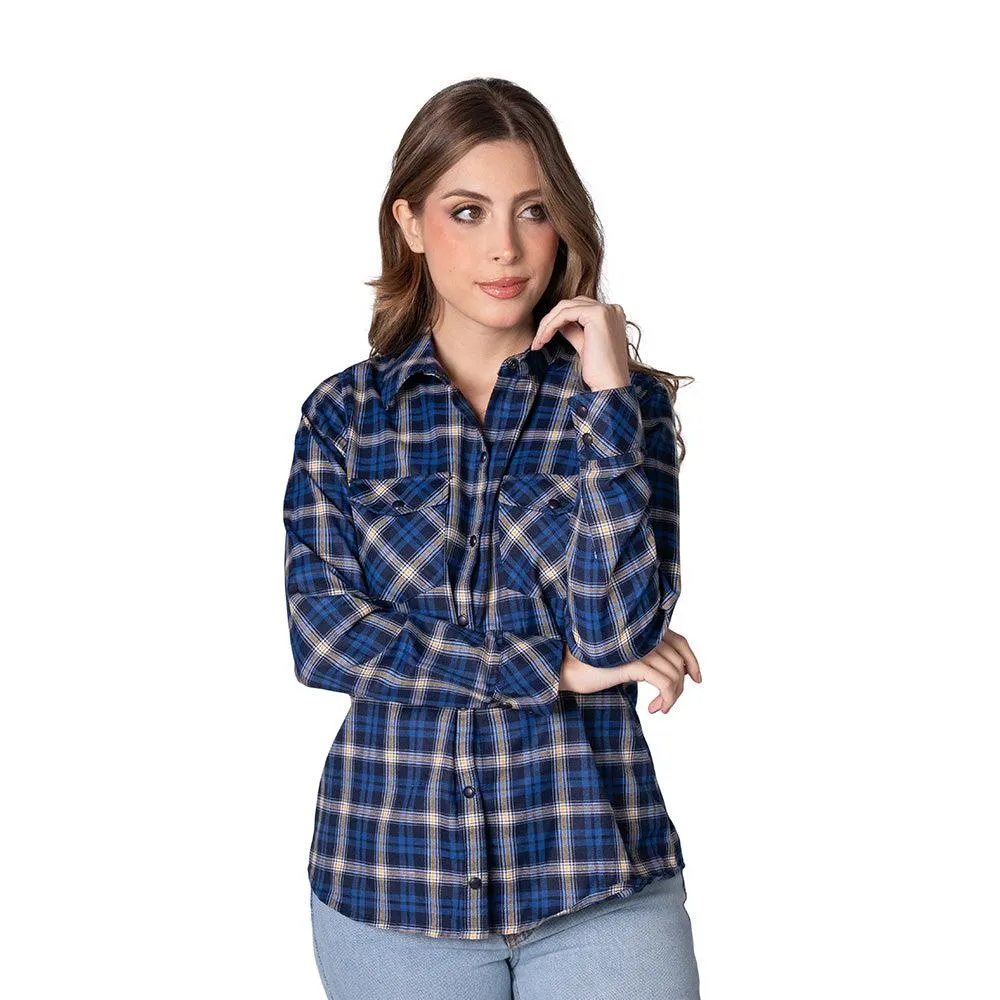 Blusa a Cuadros para Mujer Lec Lee - Azul