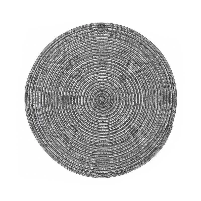 Individual para Mesa Redondo Trenzado Gris