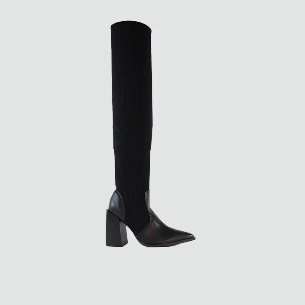 BOTAS PARA MUJER PALINI CUERO NEGRO