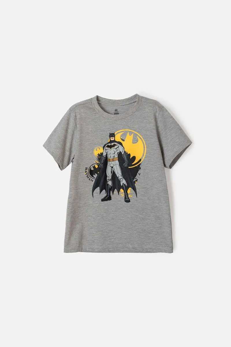 Camiseta de Batman manga corta gris para niño
