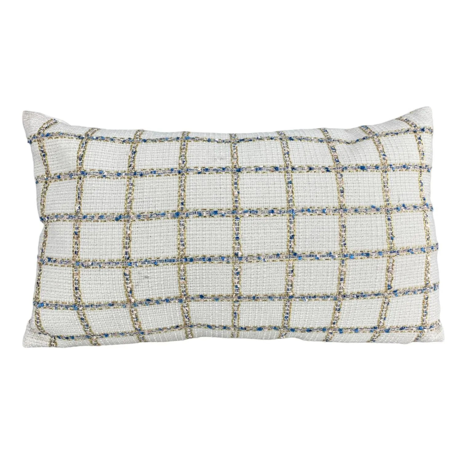 Cojín 50X30 Blanco, Oro Line Blue