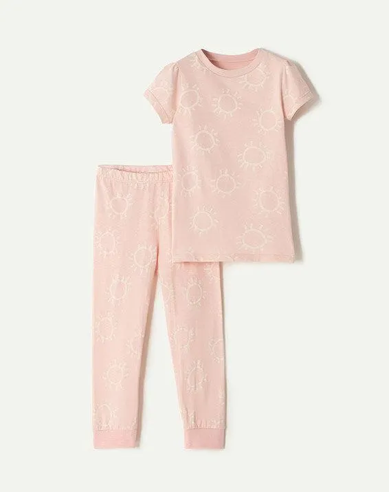 pijama sunshine niña rosado estampado 9-12m