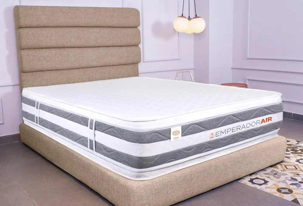 Combo Colchón Air Vali + Cabecero + Base Cama Beige