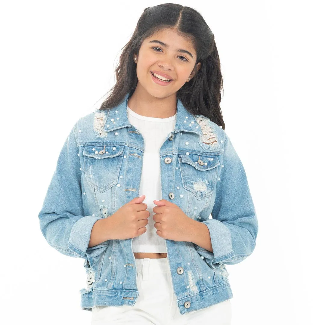 Boyfriend jacket with pearls