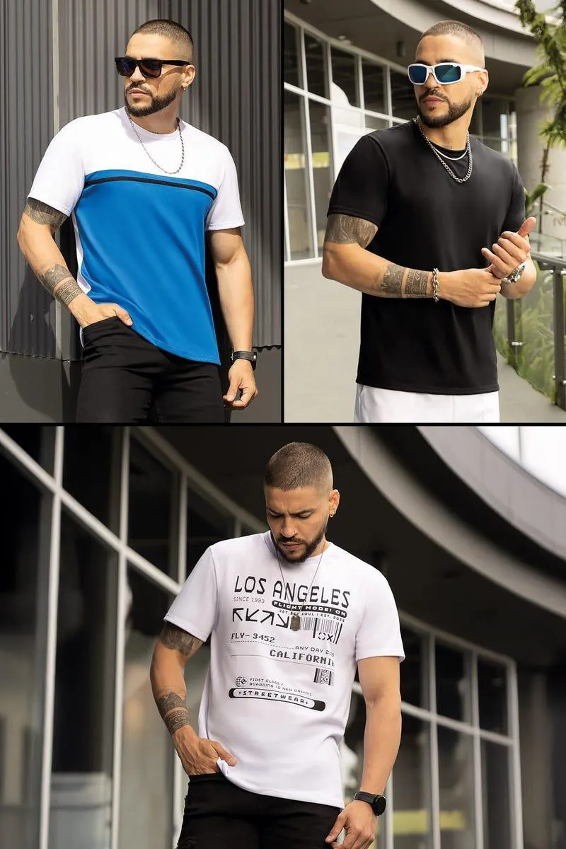 CAMISETA X 3 MANGA CORTA Multicolor