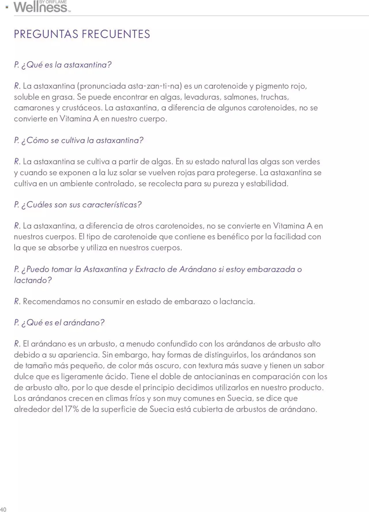 Catalogo de Oriflame - Guía de Producto Wellness 1 de junio al 31 de diciembre 2024 - Pag 40
