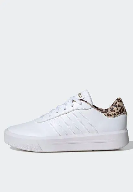 Tenis Lifestyle Blanco-Beige-Café adidas Performance Court Plataforma