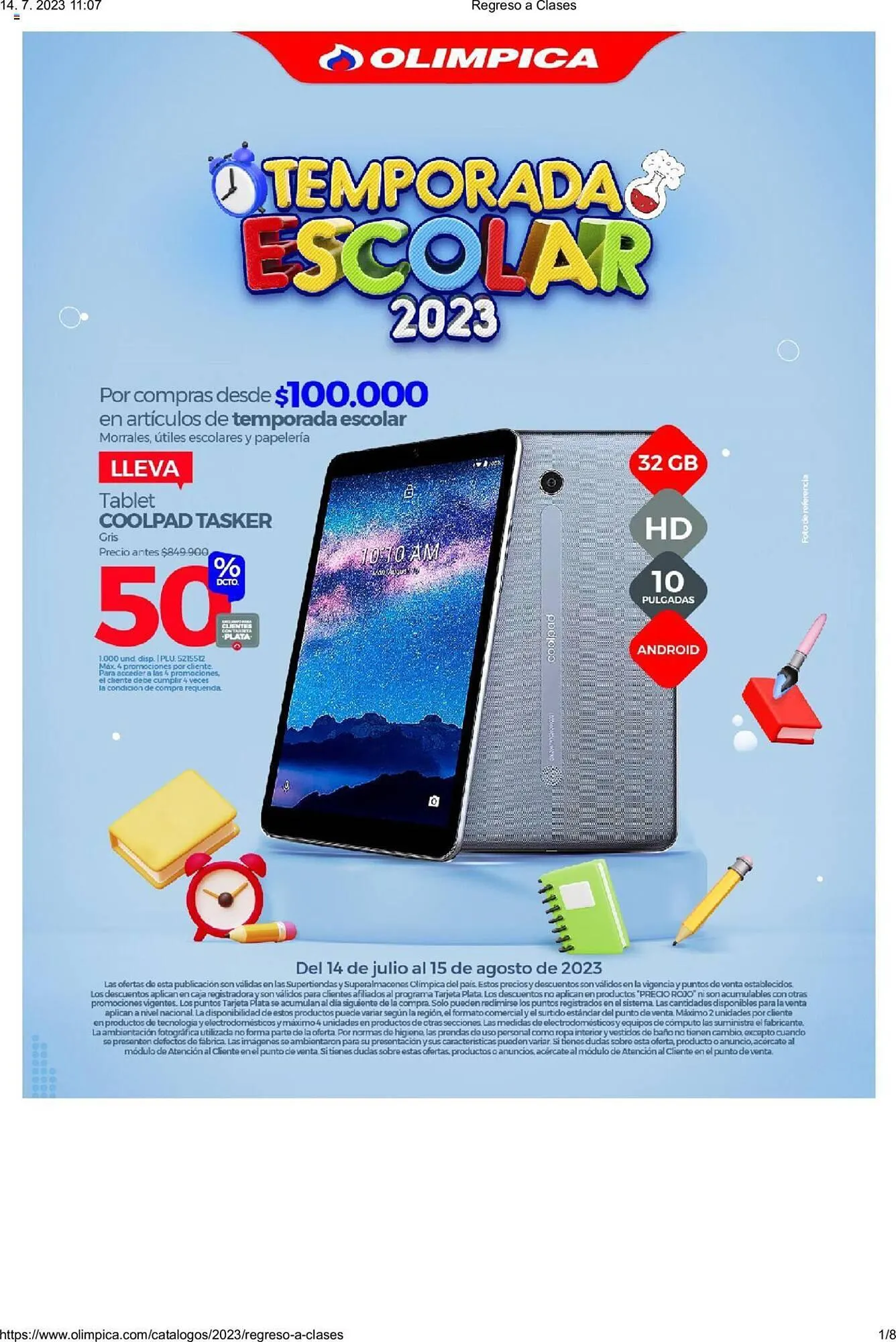 Catalogo de Catálogo Olímpica 14 de julio al 15 de agosto 2023 - Pag 1