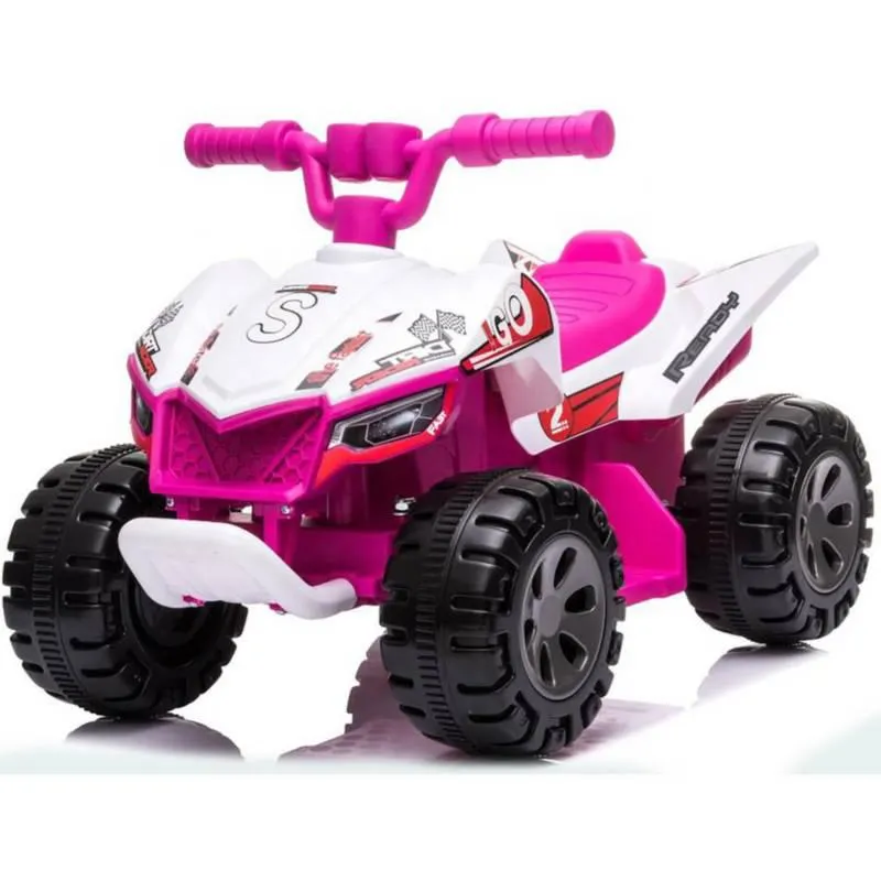 Moto Cuatrimoto Electrica Niño Niña 4 Año Bluetooth Usb - BlancoFucsia