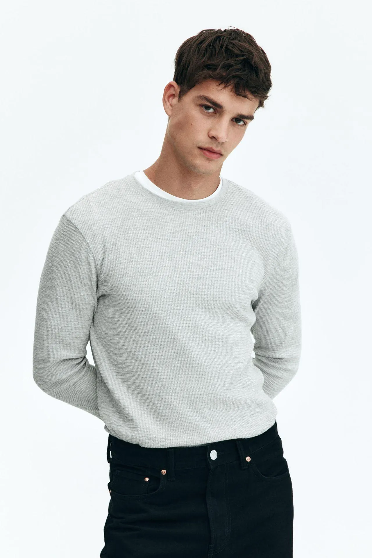 Camiseta en punto gofrado Slim Fit