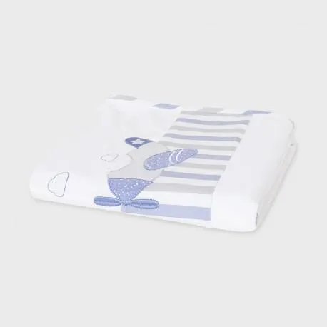 MANTA ARRULLO BORDADO AZUL BABY MAYORAL REF 9858