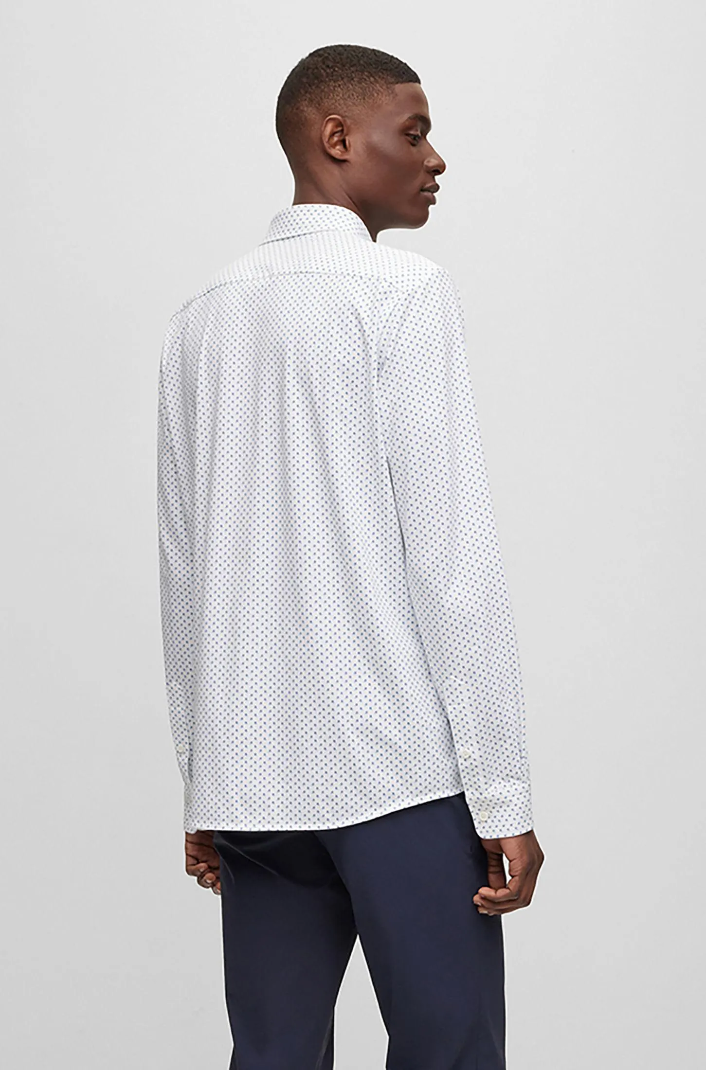 Camisa Slim Fit De Algodón Elástico Hombre