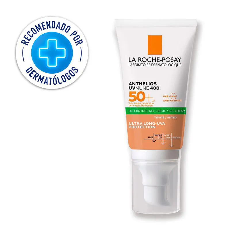 Protector Solar Anti Brillo Anthelios Gel toque seco FPS 50+ - La Roche Posay