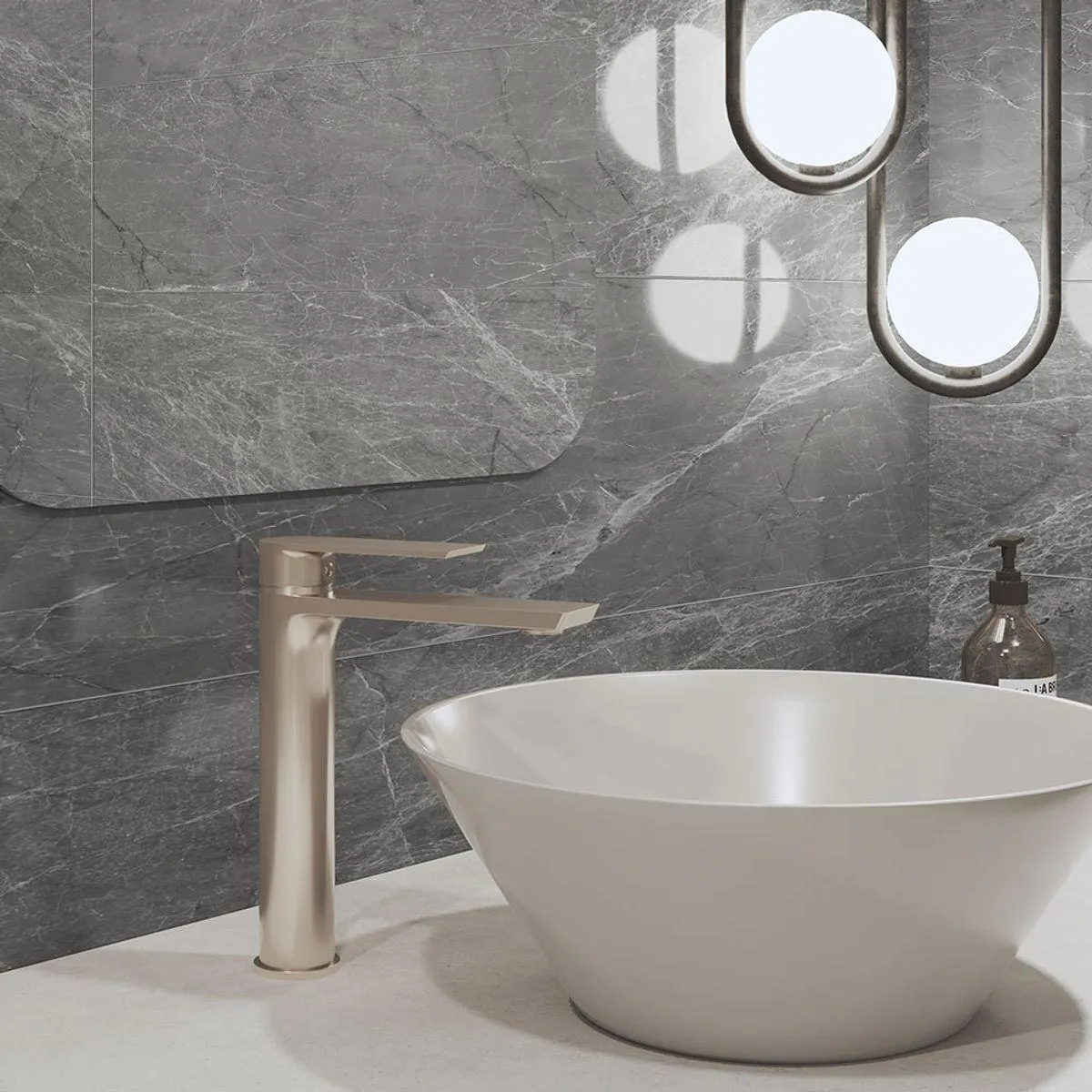 Griferia Lavamanos Alta Squadra Niquel