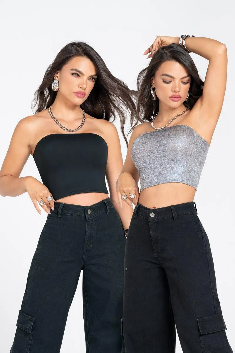 CROP TOP X 2 STRAPLESS Multicolor