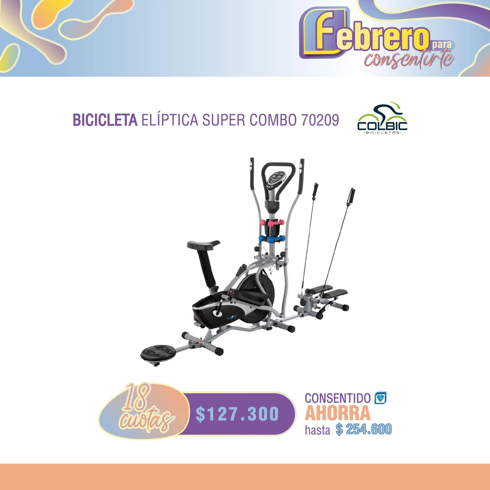 BICICLETA ELIPTICA SUPER COMBO 70209