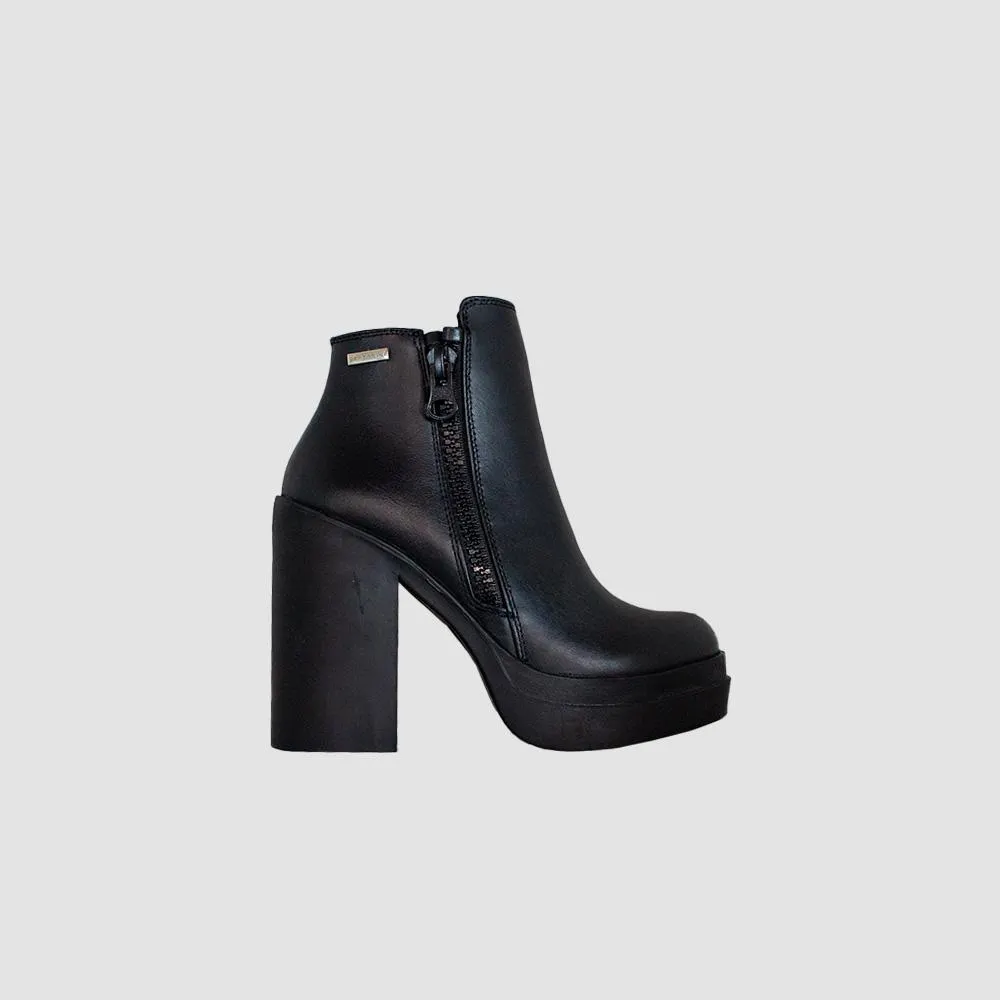 BOTINES PARA MUJER ONIO CUERO NEGRO