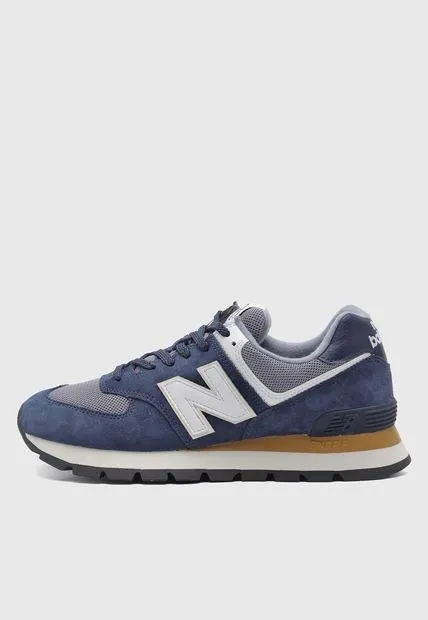 Tenis Lifestyle Azul-Blanco-Mostaza new balance 574