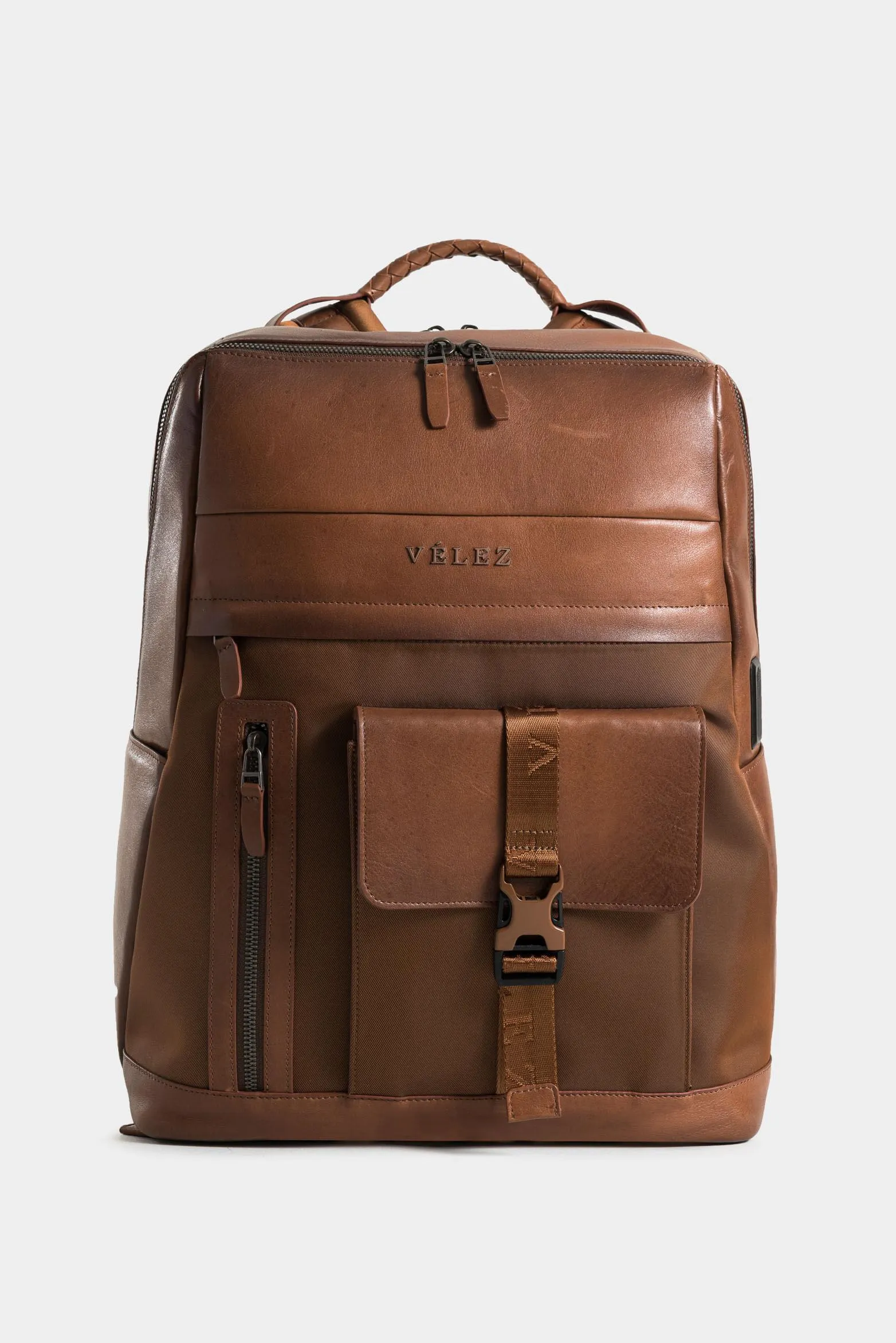 Morral árida de cuero y lona para hombre multifuncional