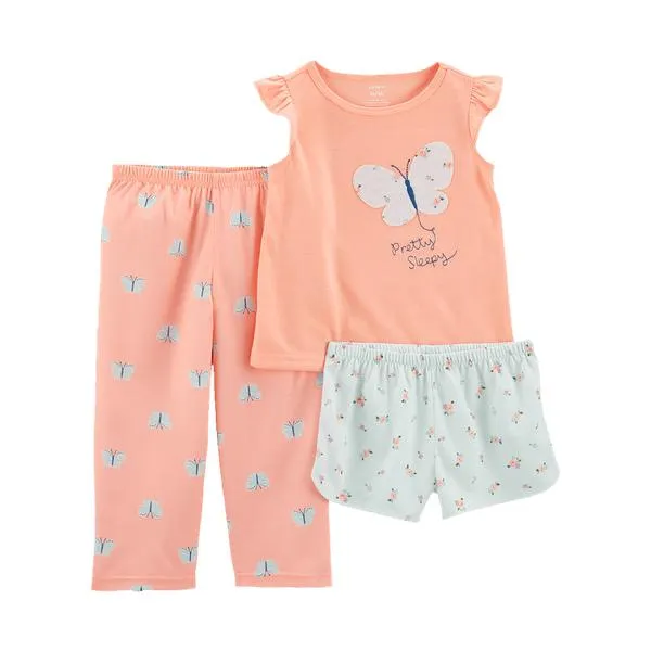 Pijama 3 Piezas Mariposas Niñas - Carter's
