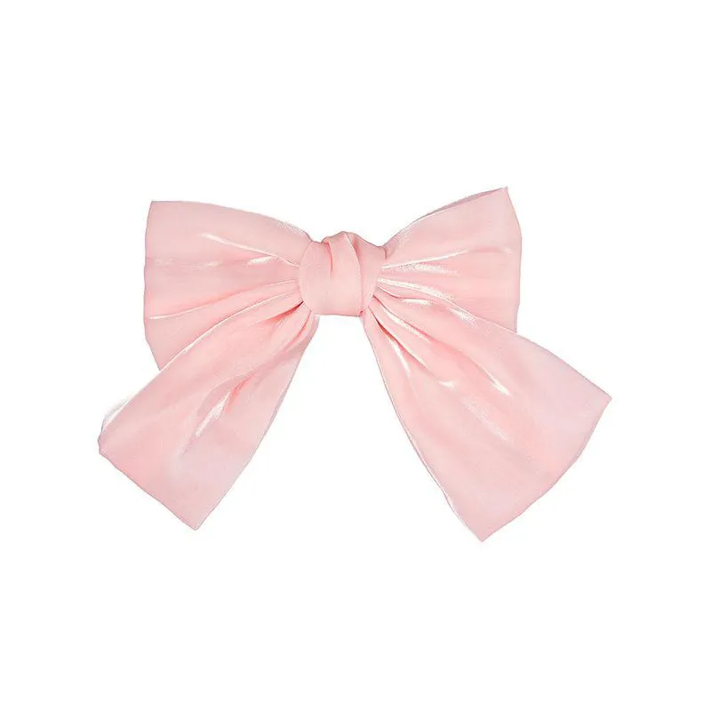 Broche para Cabello con Moño Lustrous Rosado