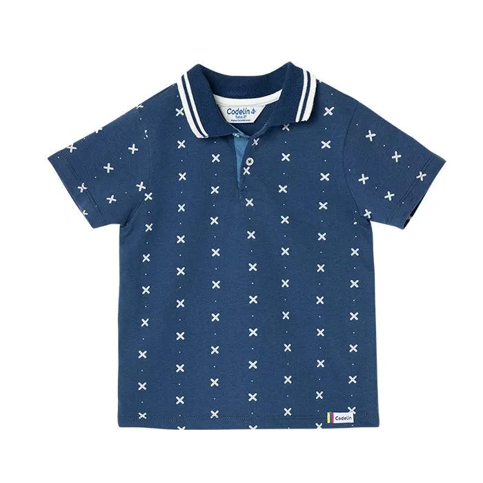 Camiseta Polo Rafa miniprint para bebé niño