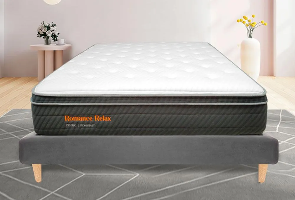 Combo Colchón Pedic Premium + Base Cama SIF Plomo