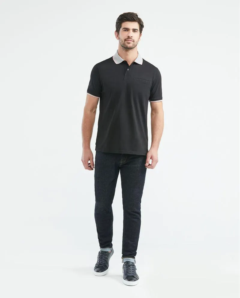 Camiseta de Hombre Tipo Polo, Classic Fit Manga Corta - Bolsillo