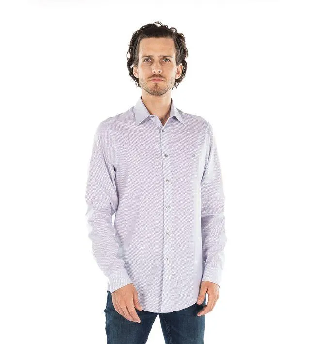 Camisa Rosado Manga Larga Slim Fit Hombre Rosa Calvin Kle