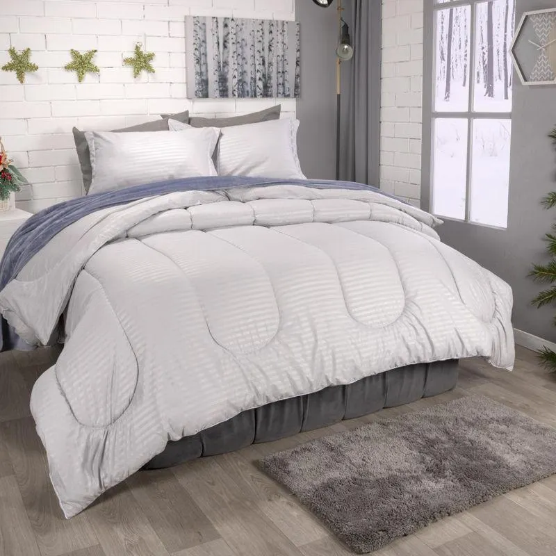 Plumón más fundón de almohada unicolor gris claro