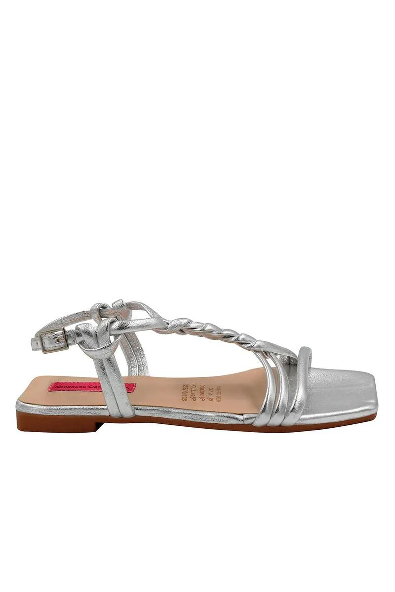 Sandalia Plana Plata Bella