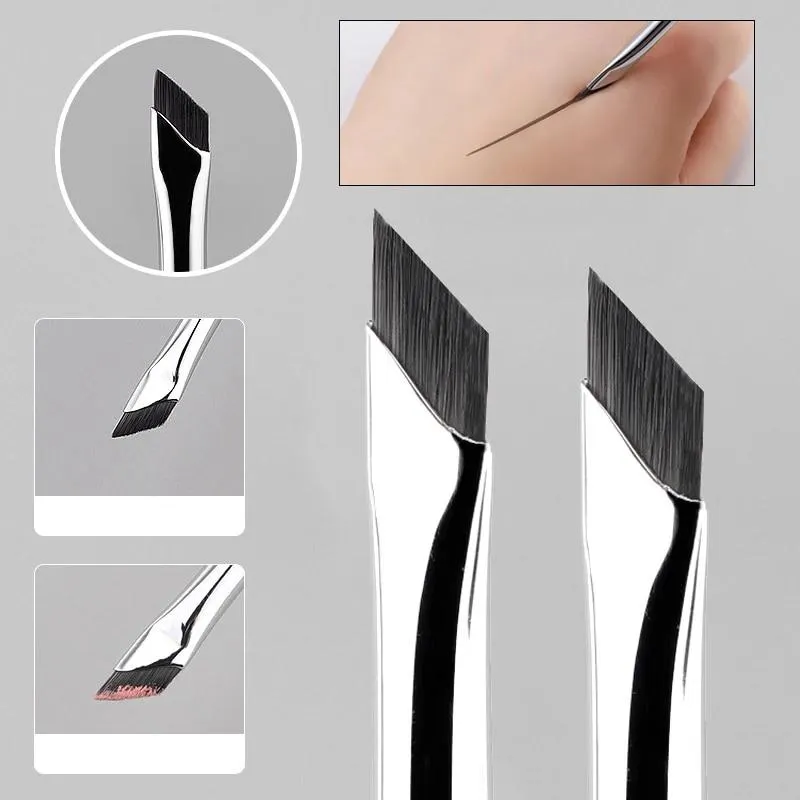 Karsyngirl 6Pcs Upgrade Blade Eyeliner Brush Ultra Thin Fine Angle Flat Eyebrow Brush Under The Eyes Place Makeup Brush
